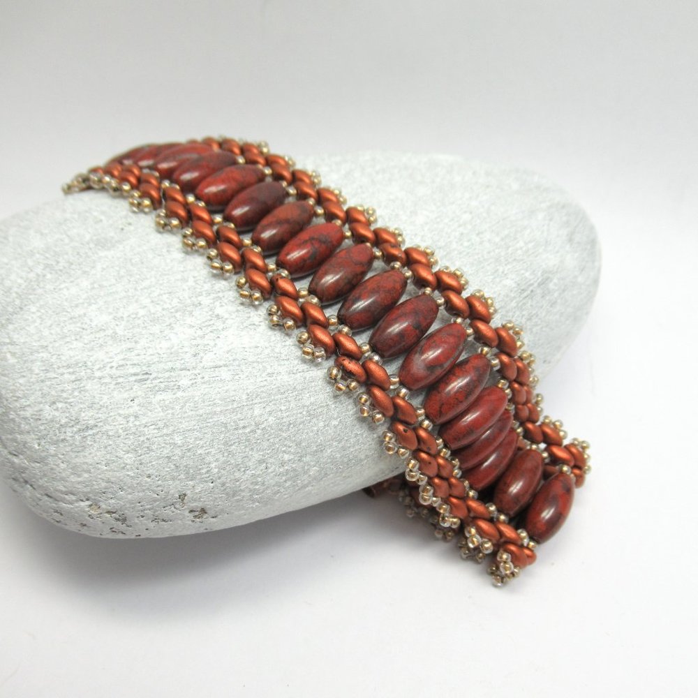 Red Jasper woven bracelet - Picture 4 of 11